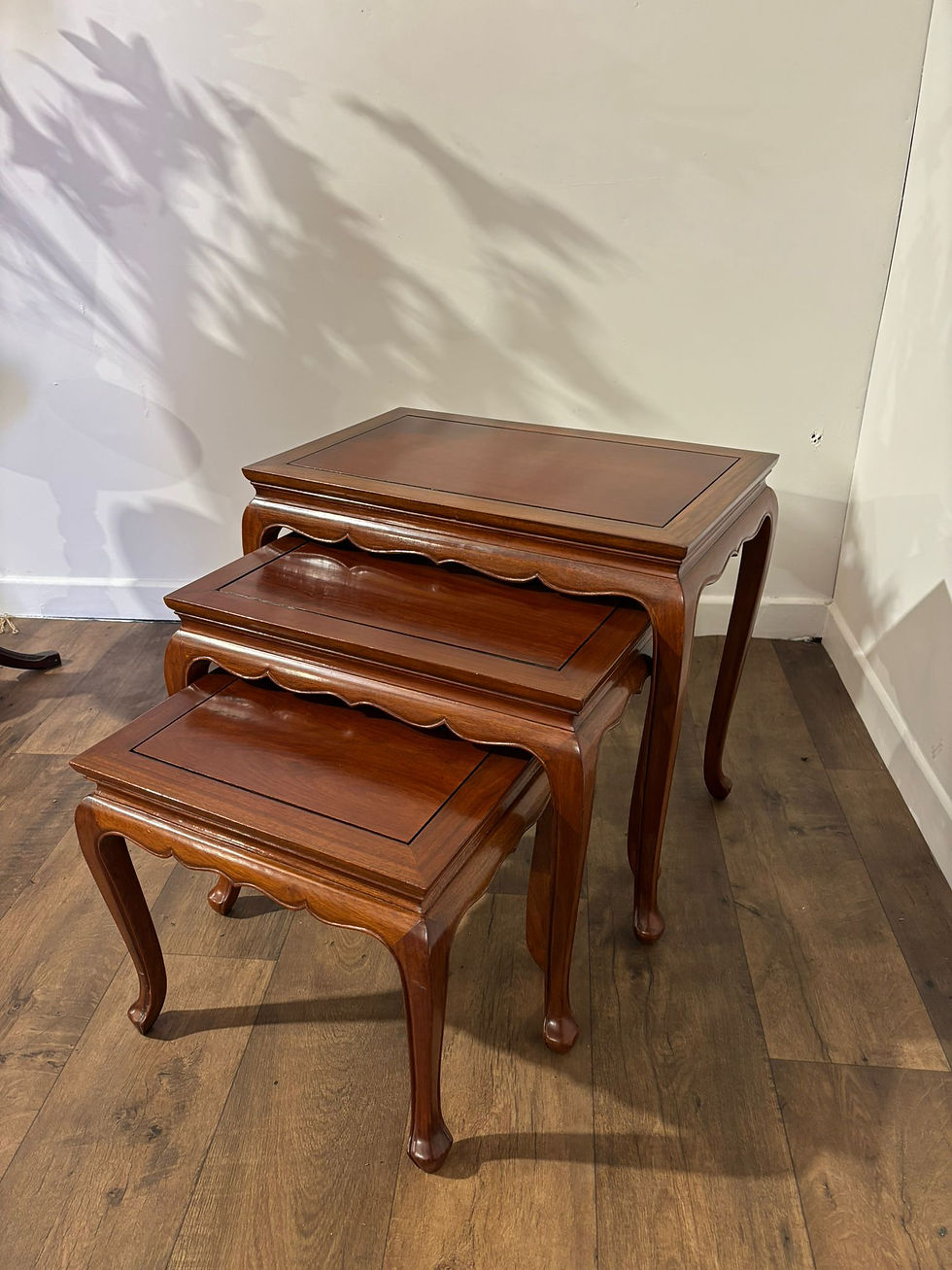 Oriental Style Nest of Three Tables