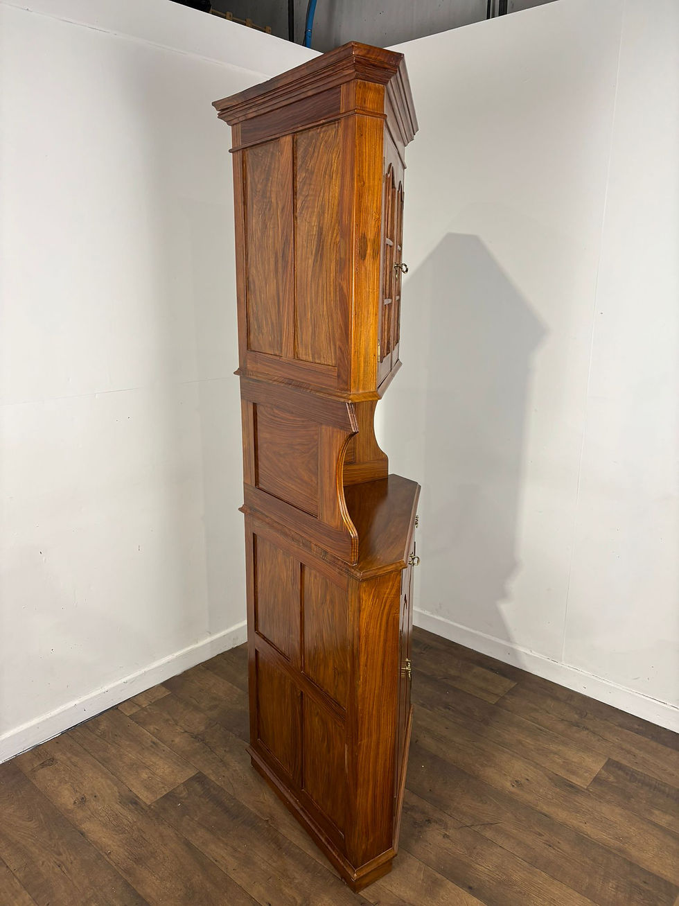 Thumbnail: Reproduction Bespoke Walnut Inlaid Double Corner Cabinet