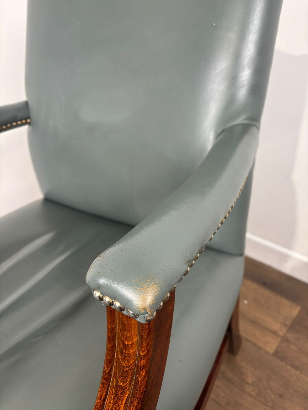 Thumbnail: Classic Gainsborough Chair in Duck Egg Leather