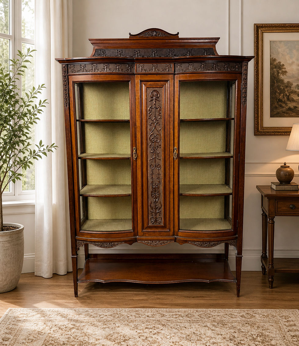 Edwardian Mahogany Bow Front Display Cabinet