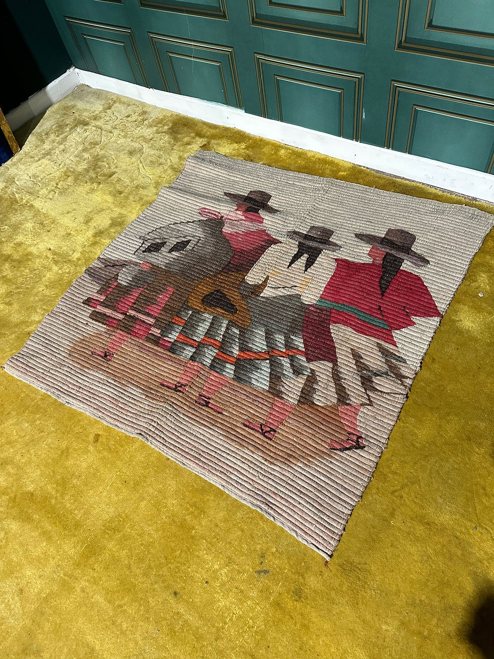 Thumbnail: Vintage Handwoven Peruvian Wool Tapestry Wall Hanging