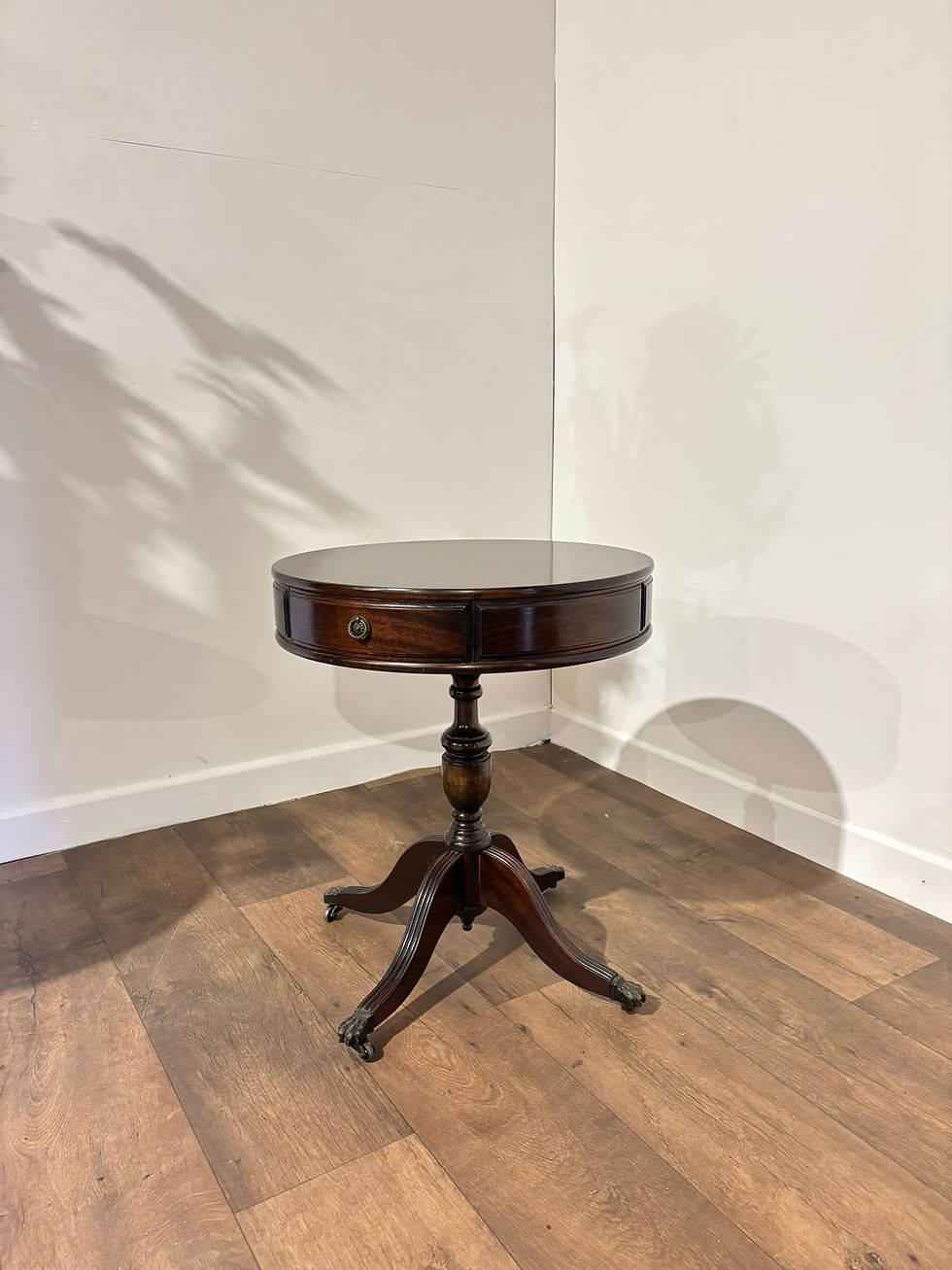 Georgian Style Mahogany Pedestal Drum Table