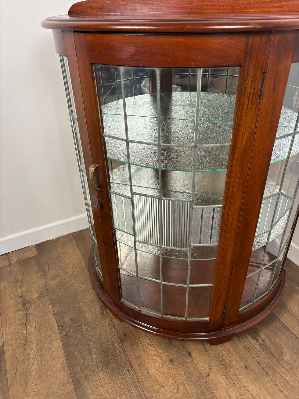 Thumbnail: Vintage Mahogany Bow Fronted Display Cabinet
