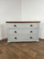 Victorian Pine Three Drawer Painted Chest with Stripped Top