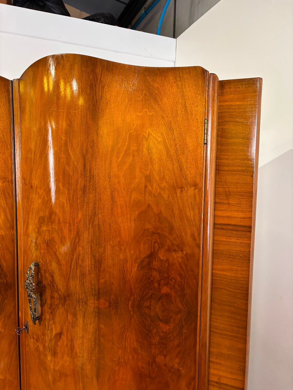Thumbnail: Vintage Walnut Veneered Double Wardrobe