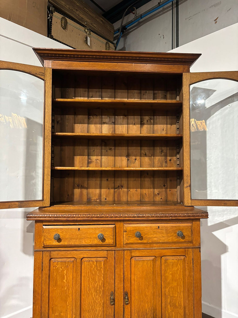 Victorian Golden Oak Library Bookcase