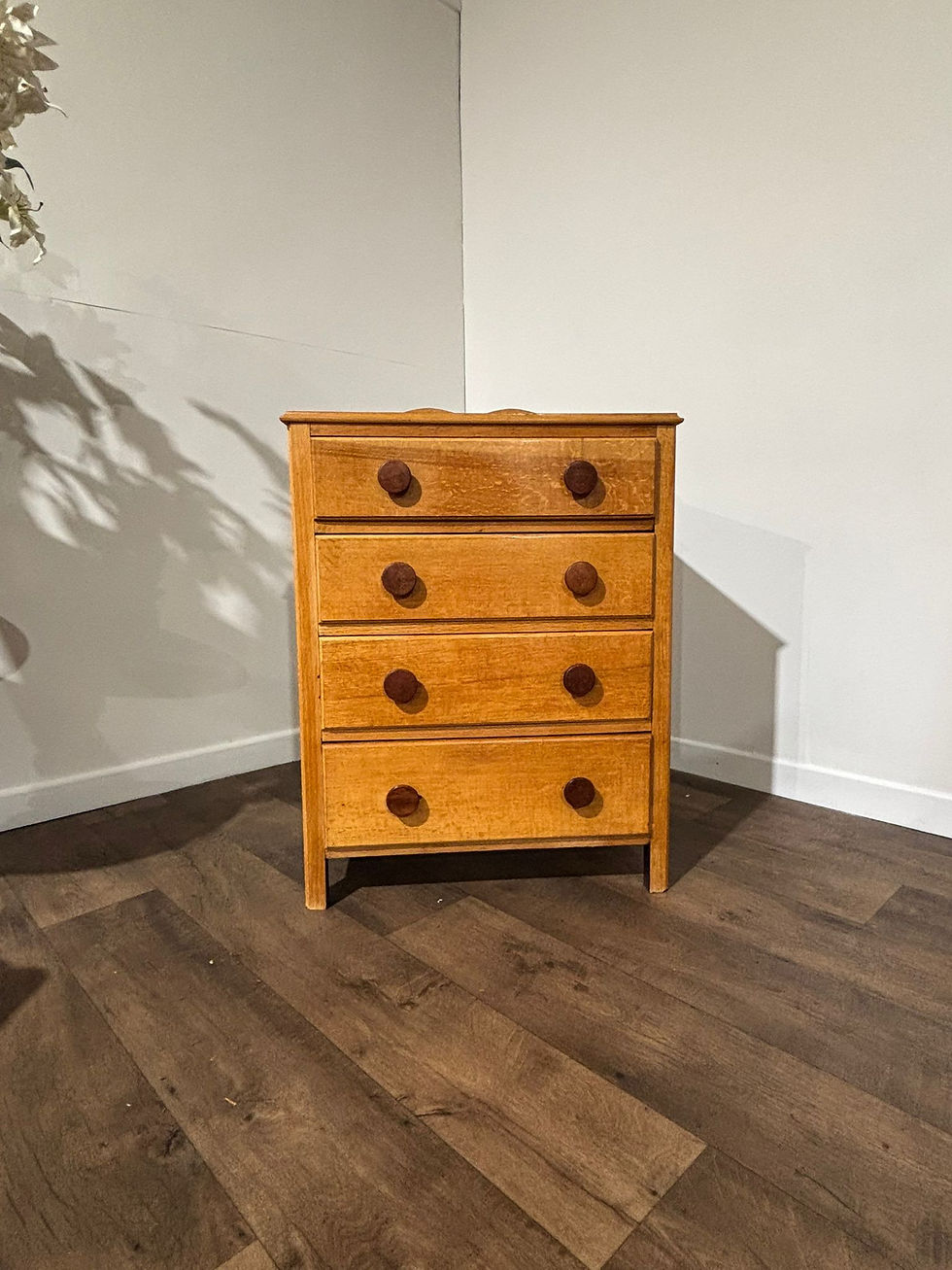 Thumbnail: Vintage Oak Four Drawer Chest