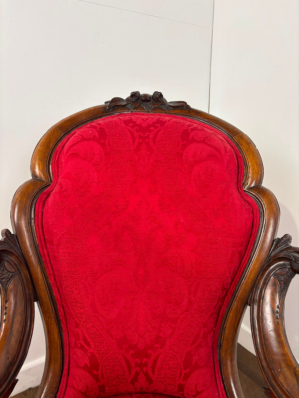 Thumbnail: Victorian Mahogany Show Frame Easy Armchair