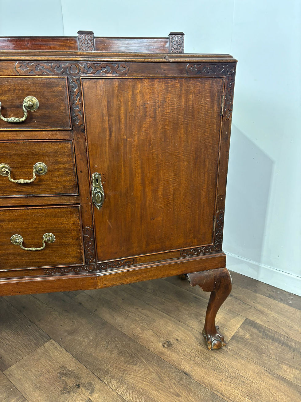 Thumbnail: Edwardian Mahogany Bow Front Sideboard