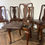Thumbnail: Set of Six Queen Anne Style Vintage Mahogany Dining Chairs