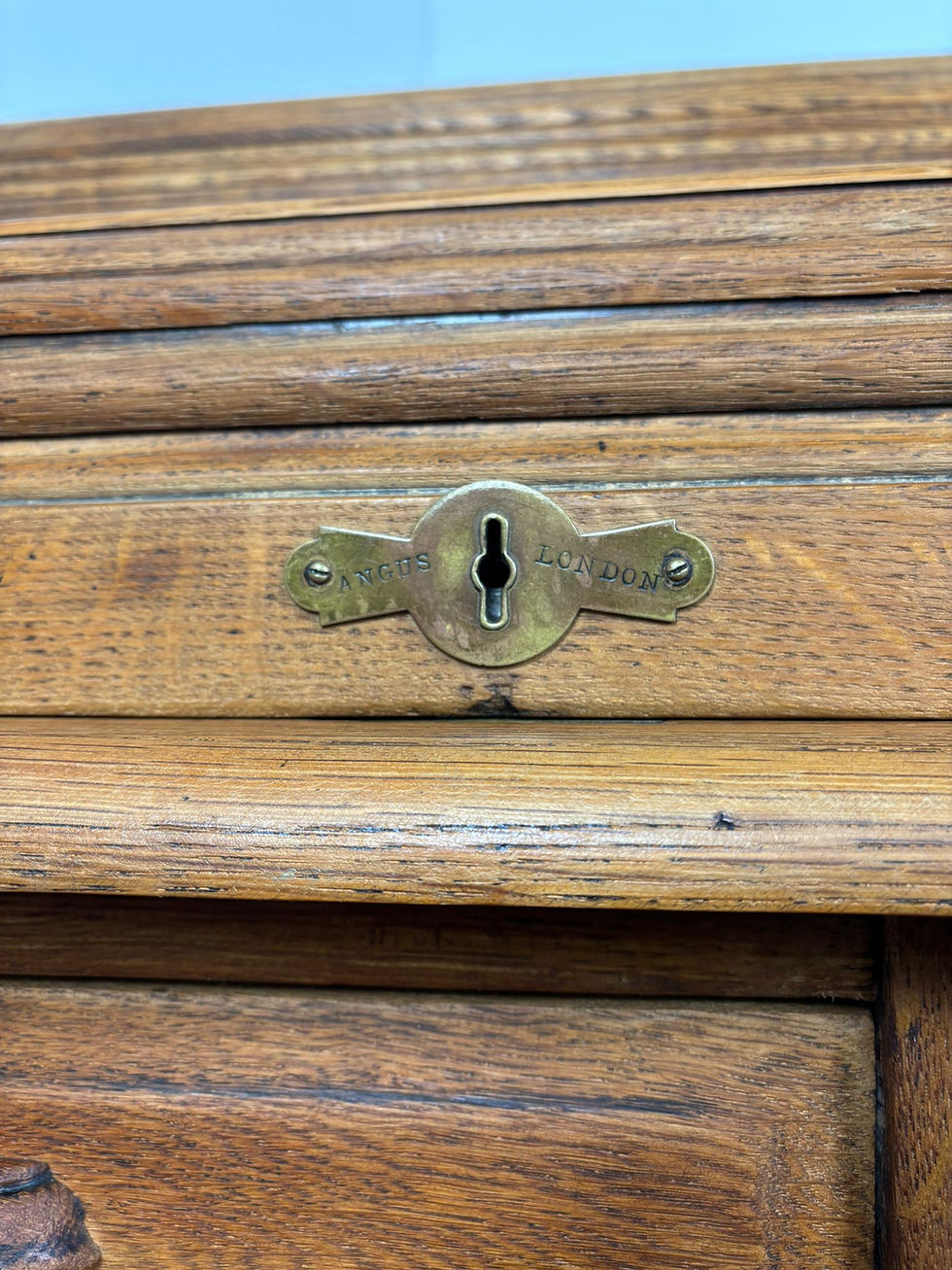 Thumbnail: Edwardian Oak Small  Roll Top Desk