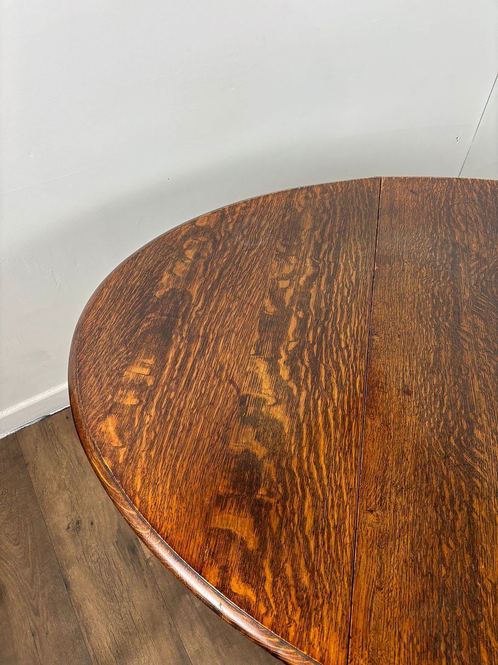 Thumbnail: Vintage Oak Drop Leaf Table With Barley Twist Support