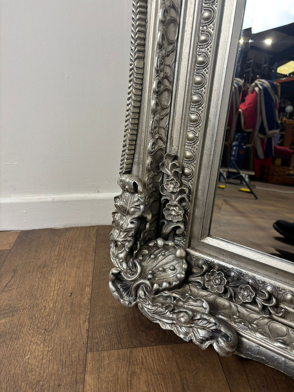 Thumbnail: Large Gallery Reproduction Rectangular Bevel Edged Lean Mirror