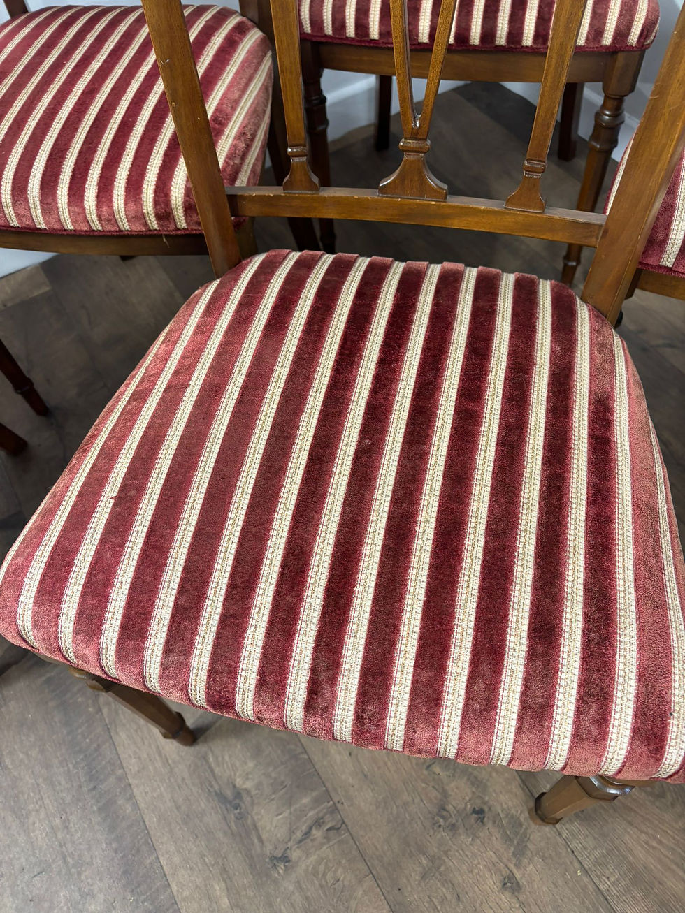 Thumbnail: Set of Six Reproduction Mahogany Dining Chairs