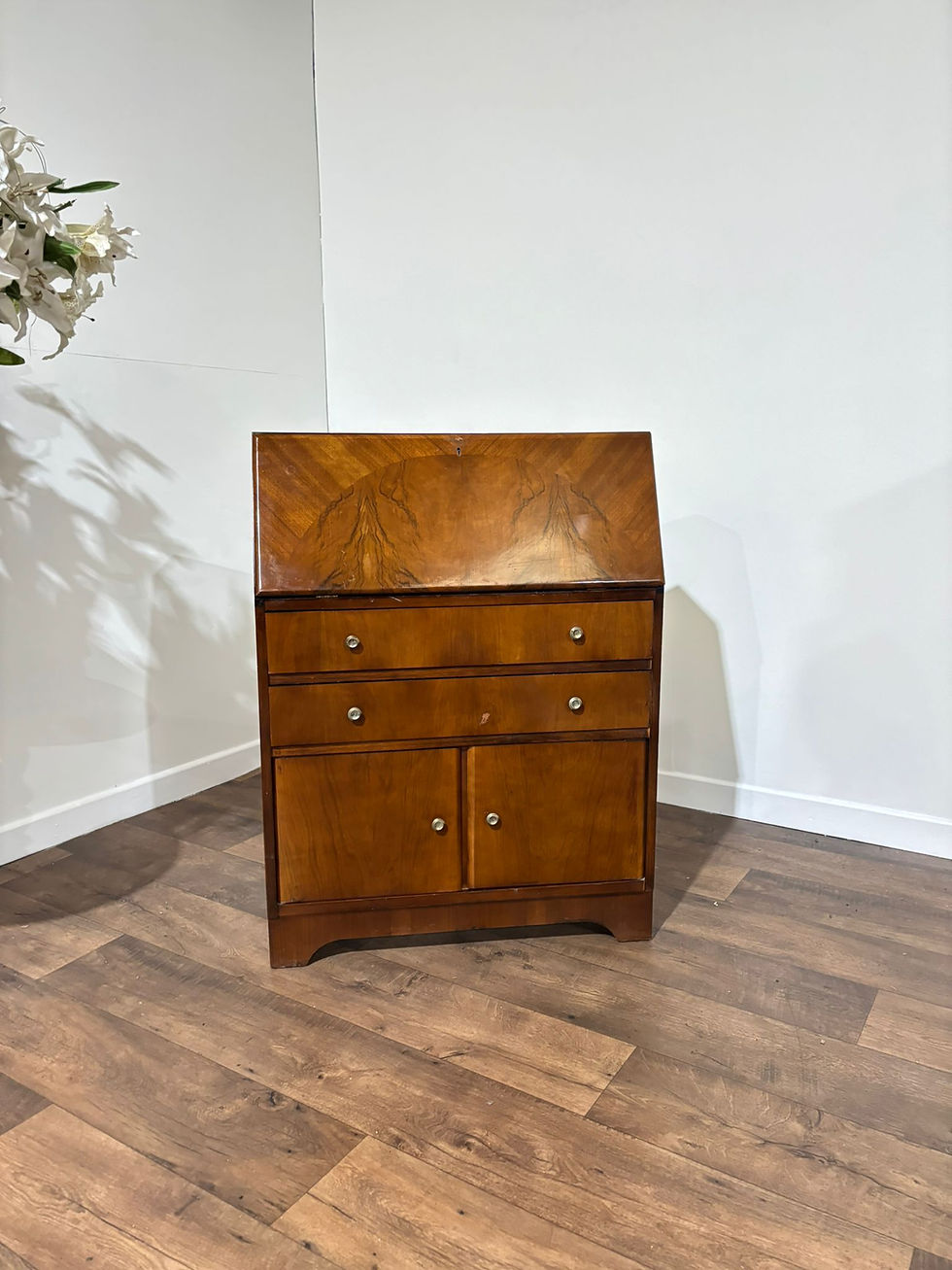 Thumbnail: Slim Vintage Walnut Fitted Bureau