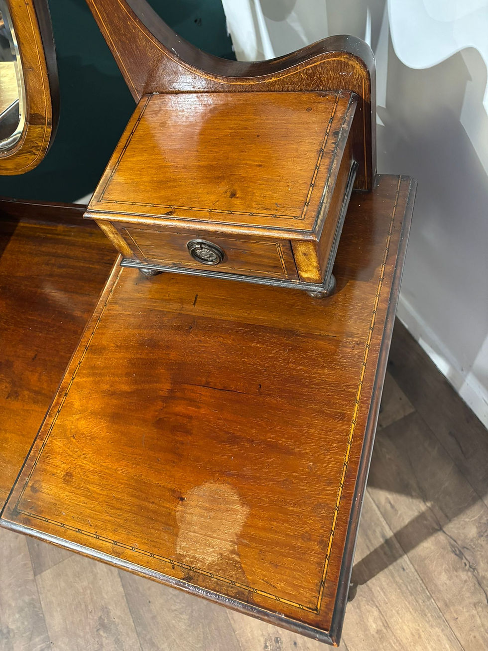Thumbnail: Edwardian String Inlaid Mahogany Dressing Table