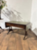 Vintage Mahogany Drop-Leaf Coffee Table with Tooled Leather Top