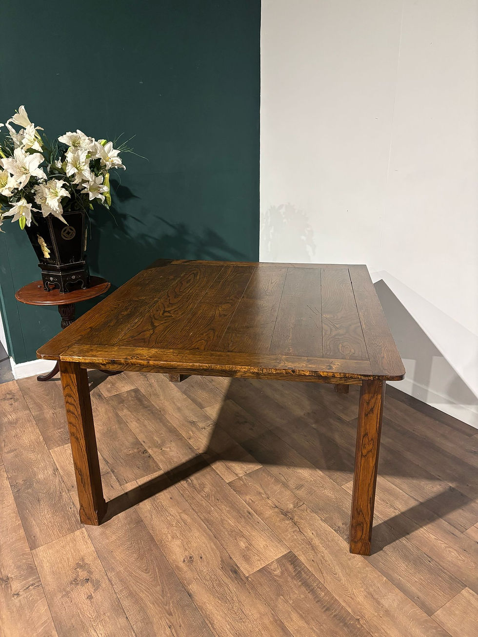 Thumbnail: Large Vintage Oak Dining Table