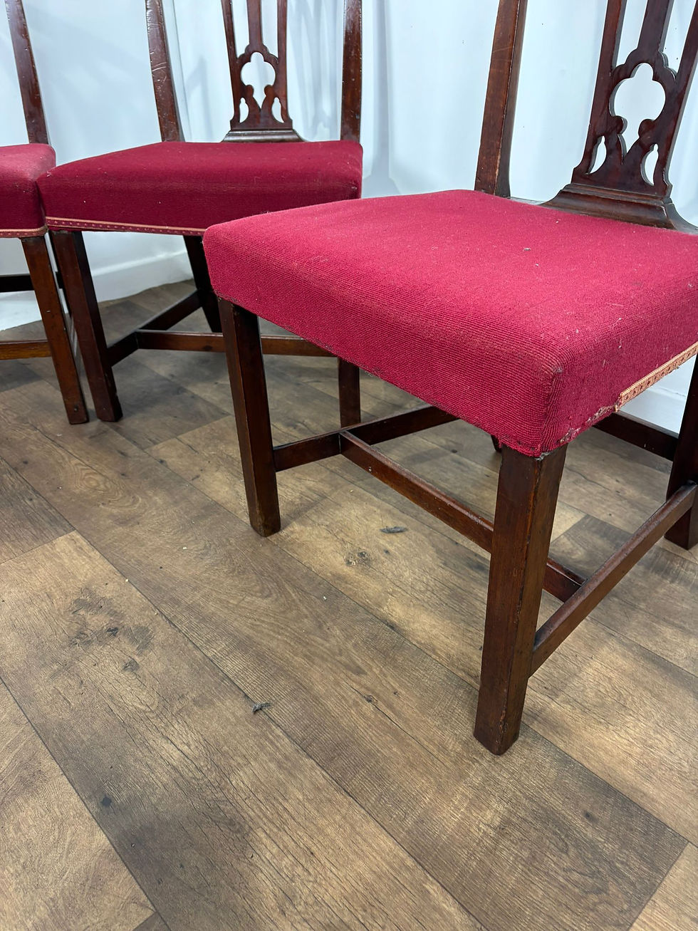 Thumbnail: Vintage Set of Four Georgian Style Mahogany Dining Chairs