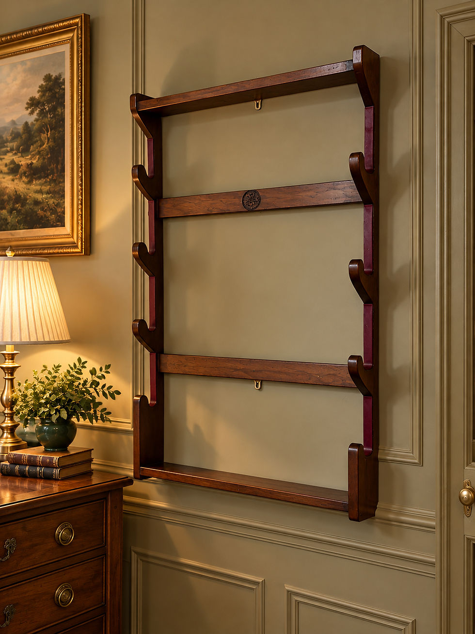 Vintage Oak Wall Mounted Gun Rack