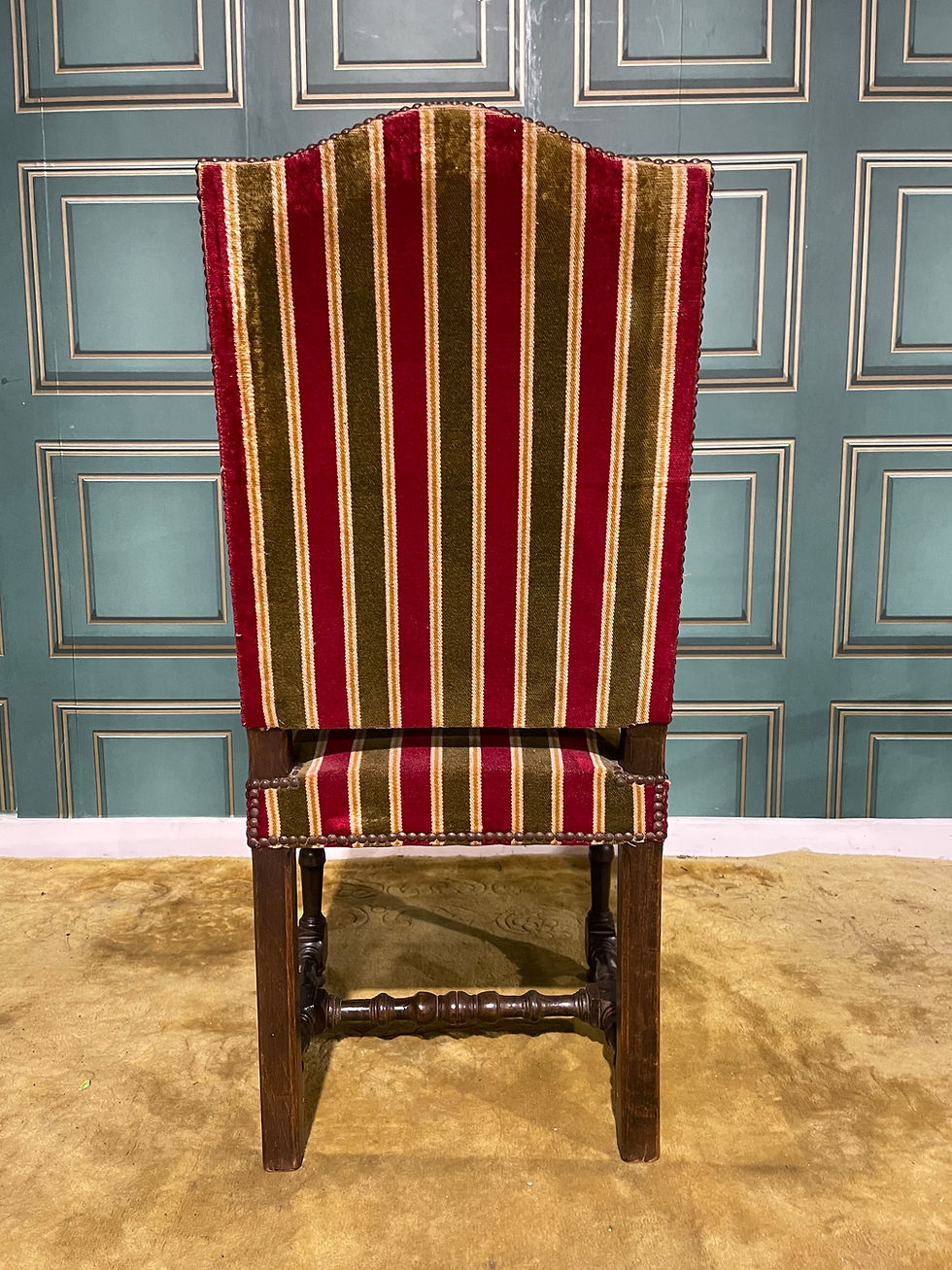 Thumbnail: Early 20th Oak Side Upholstered Side Chair