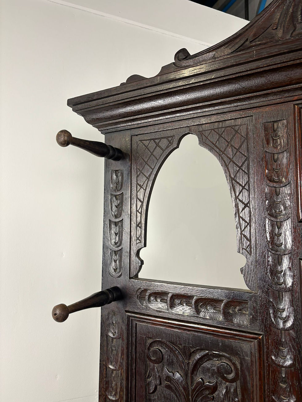 Thumbnail: Late 19th Century Carved Gothic Oak Hall Stand