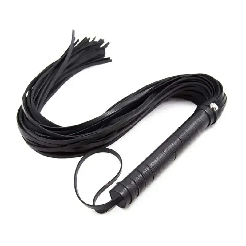 High Quality Pu Leather Pimp Whip Racing Riding Crop Party Flogger Hand Cuffs Qu