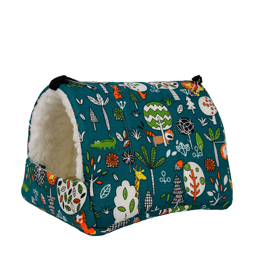 Thumbnail: 1pc Cute Print Bird Bed Mini Cage Rabbit Squirrel Mat Guinea Pig Nest Hamster Ho