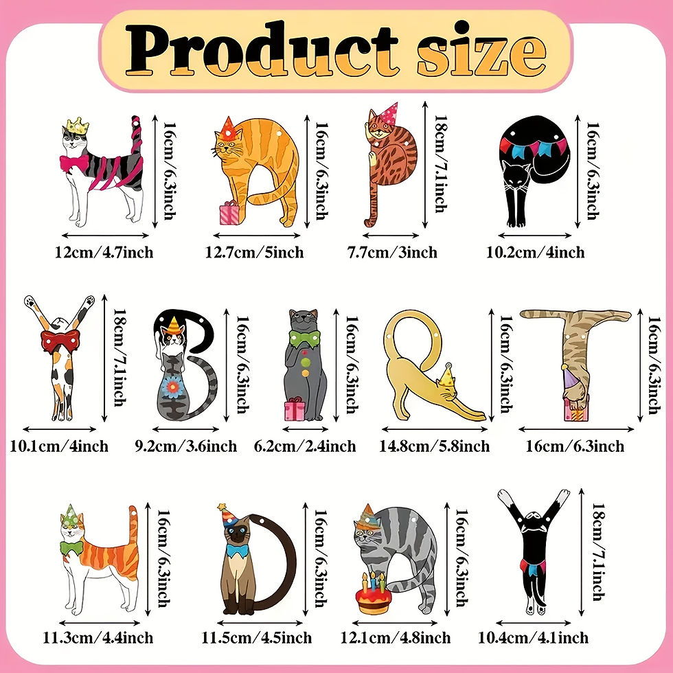 Thumbnail: Birthday Party Banner,Cute Cat Decorations with Happy Birthday Text,Easy Hang Ba