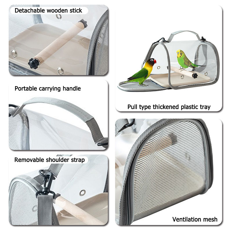 Thumbnail: Portable Bird Travel Bag With Stand & Removable straps Breathable design Suitabl