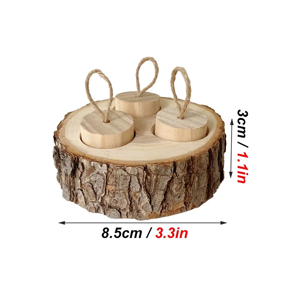 Thumbnail: Wooden Round Shaped Parrot Chewing Toy Educational Supplies for Small Pet Birds 