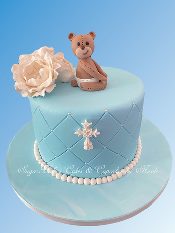 Teddy Bear Baptism Cake