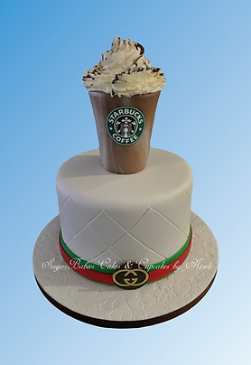 Coffee themed cake.