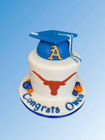 High School Graduation Cake. College Graduation Cake. University of Texas Graduation Cake. 