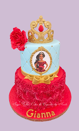 Princess Birthday cake with Gold Tiara/Crown.