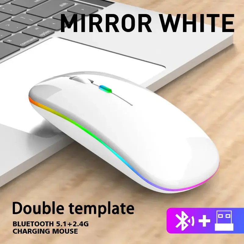 Thumbnail: Bluetooth RGB Rechargeable Silent Wireless Ergonomic Gaming Mouse