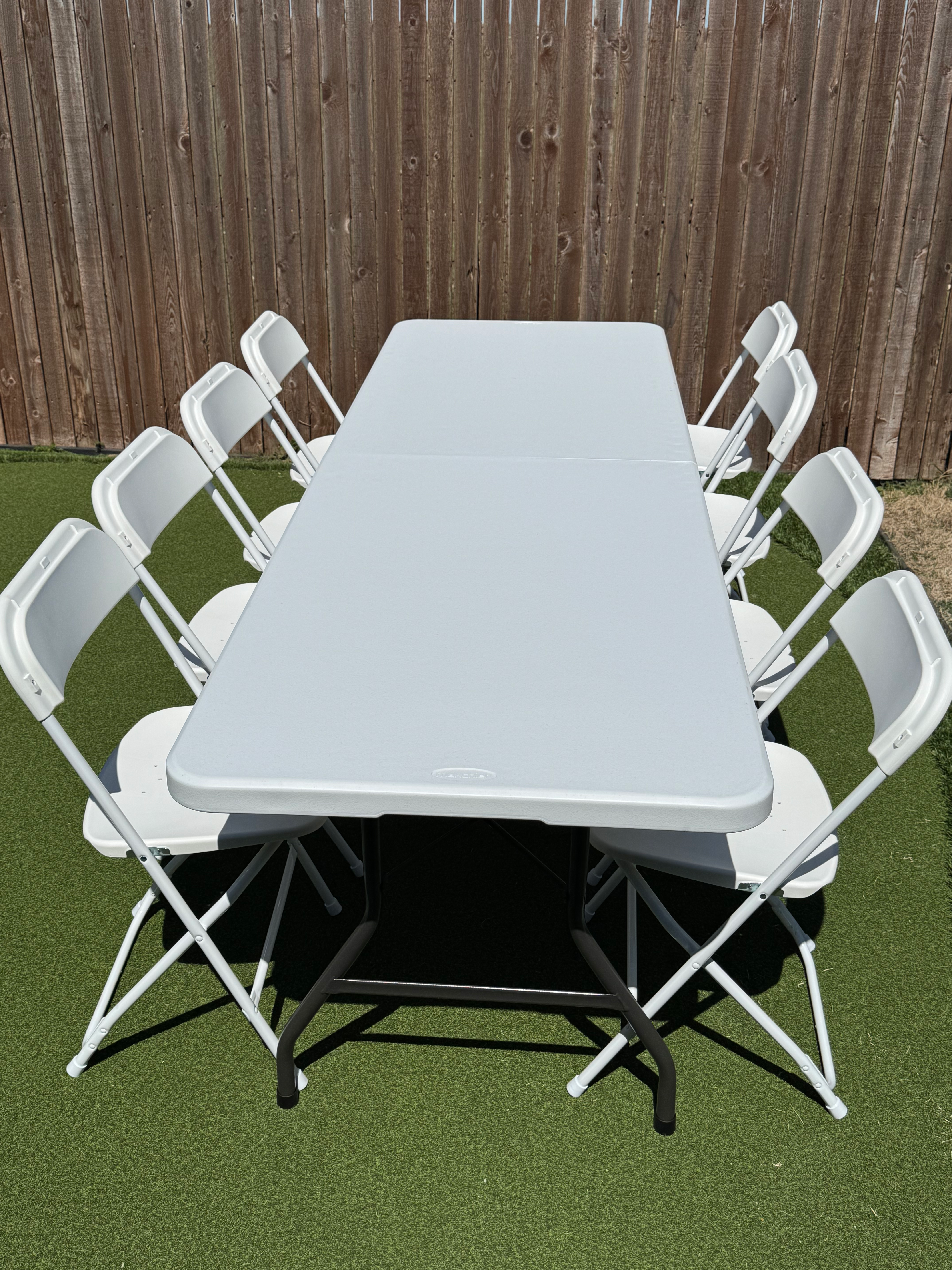 8' White Folding Table