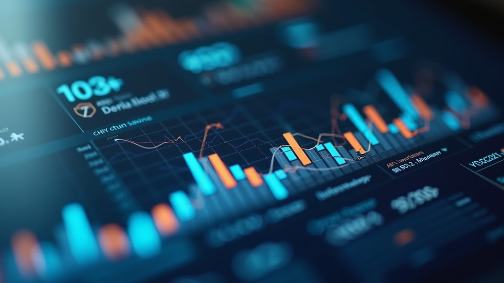 Close-up view of a digital marketing dashboard showing AI analytics
