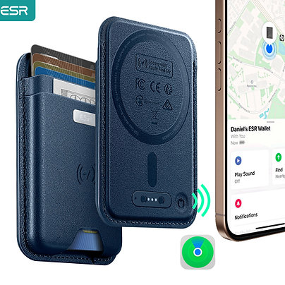 👜 ESR MagSafe Wallet con Find My y almacenamiento para tarjetas (cuero vegano)