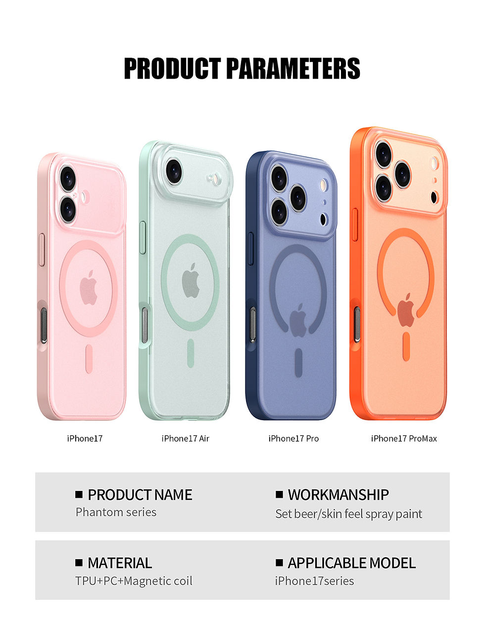 Miniatura: Protector magnético para iPhone 17 Pro Max con diseño duradero y sofisticado