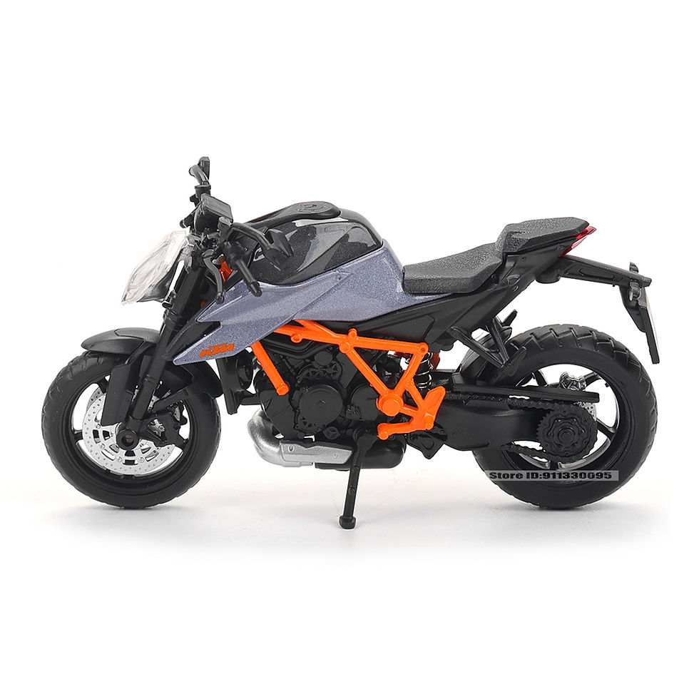 섬네일: Mini motocicleta MSZ CCA KTM 1290 Super Duke R escala 1:18 en color naranja.