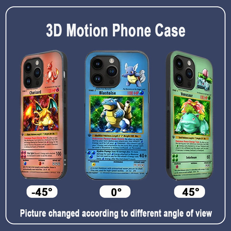 Miniatura: Funda de teléfono 3D Motion con personajes de Pokémon, One Piece, Naruto y Dragon Ball