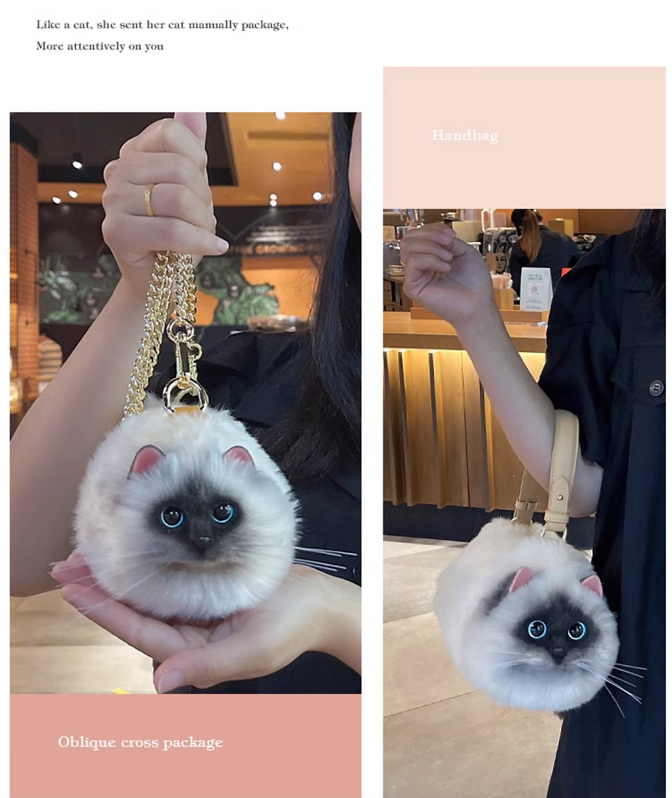 Miniatura: Bolso de hombro en forma de gato original y moderno