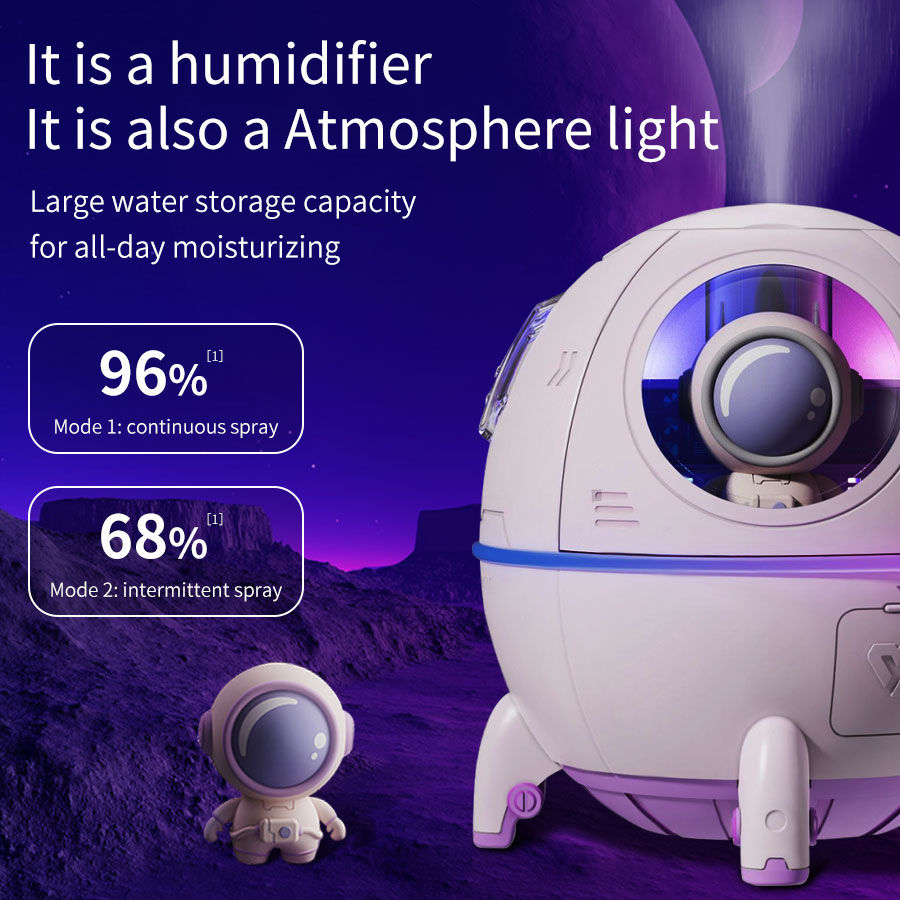 Miniatura: Humidificador cápsula espacial ATcomm 220 ml con luz LED multicolor