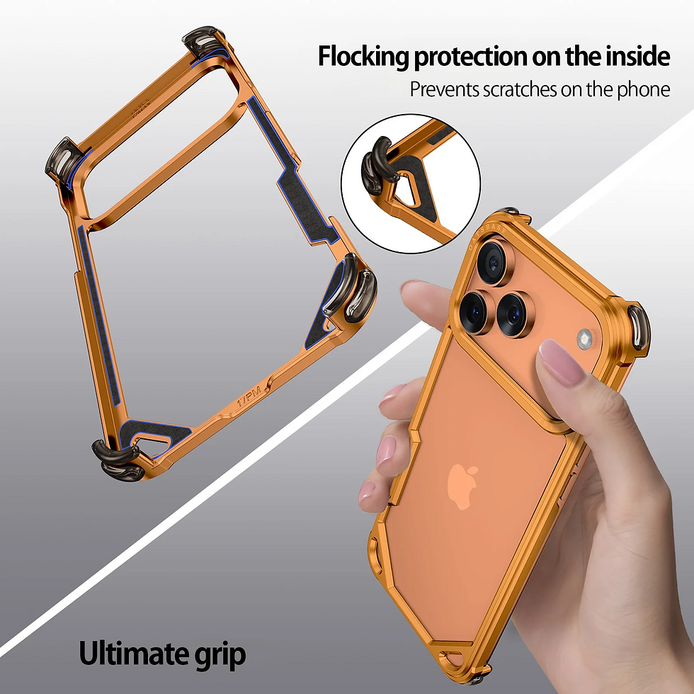 Miniatura: Funda parachoques de metal/aluminio para iPhone 16/17 Pro Max, magnética y resistente a golpes.