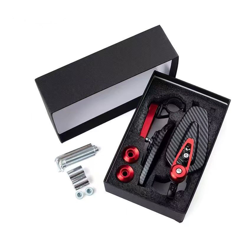 Miniatura: Espejos retrovisores universales de aluminio montados en extremos de manillar de motocicleta