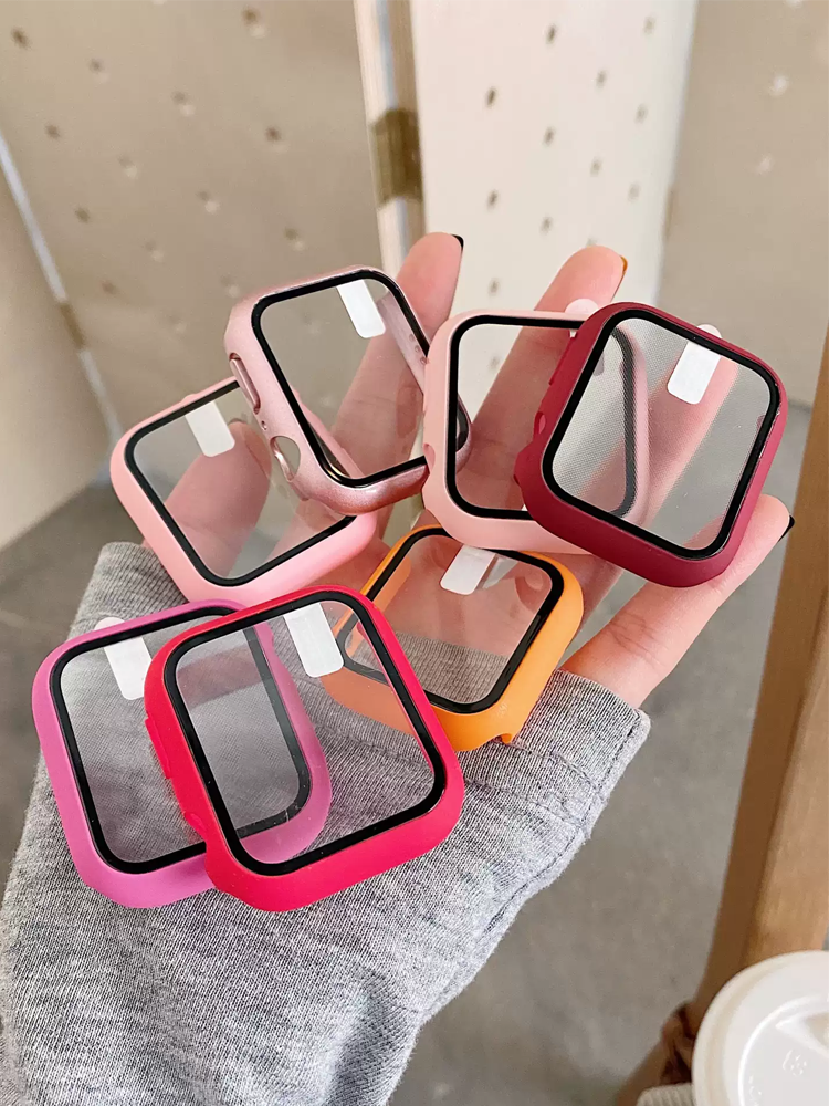 섬네일: “Carcasa ultrafina PEO para Apple Watch con protector de pantalla PET, compatible con múltiples tamaños.”