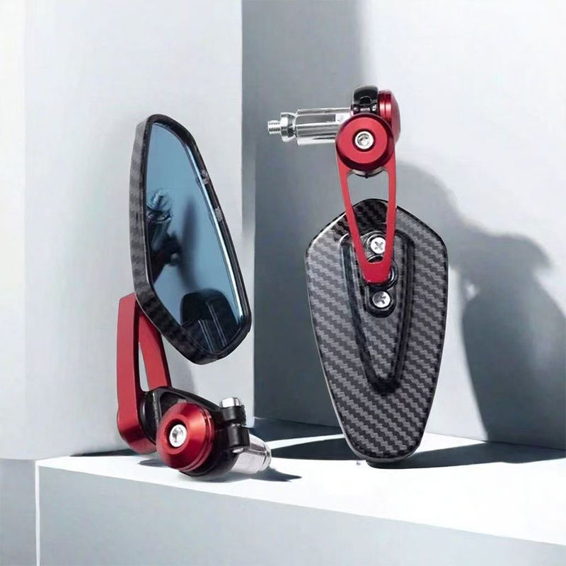 Espejos retrovisores universales de aluminio montados en extremos de manillar de motocicleta