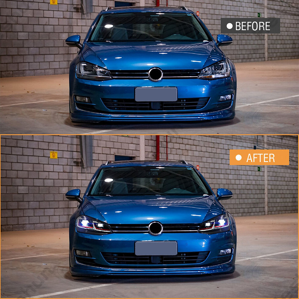 Par de faros LED triple haz con intermitentes secuenciales para VW Golf 77 (2014–2017)