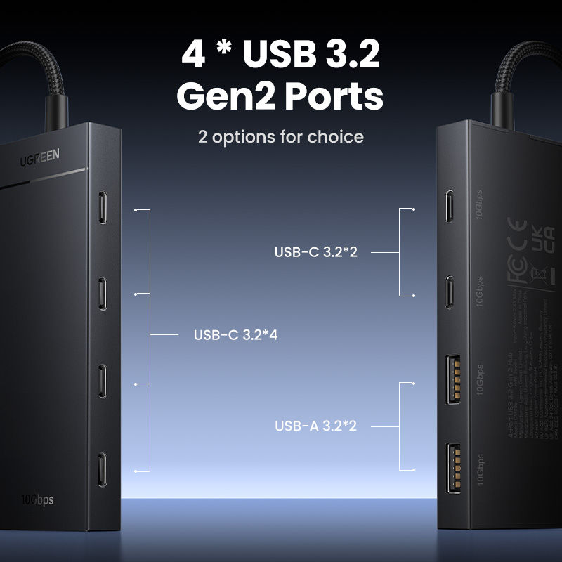 Concentrador USB-C portátil UGREEN 3.2 Gen2 para laptop y MacBook.